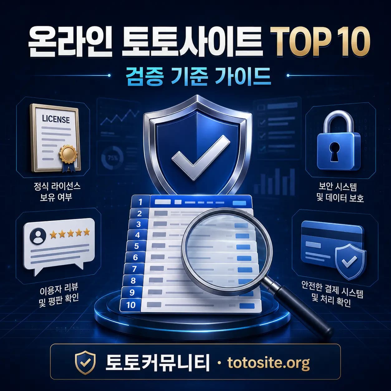 온라인 토토사이트 10선 검증 기준 가이드 온라인 토토사이트 10선의 라이선스, 이용자 리뷰, 보안 및 결제 시스템 검증 기준